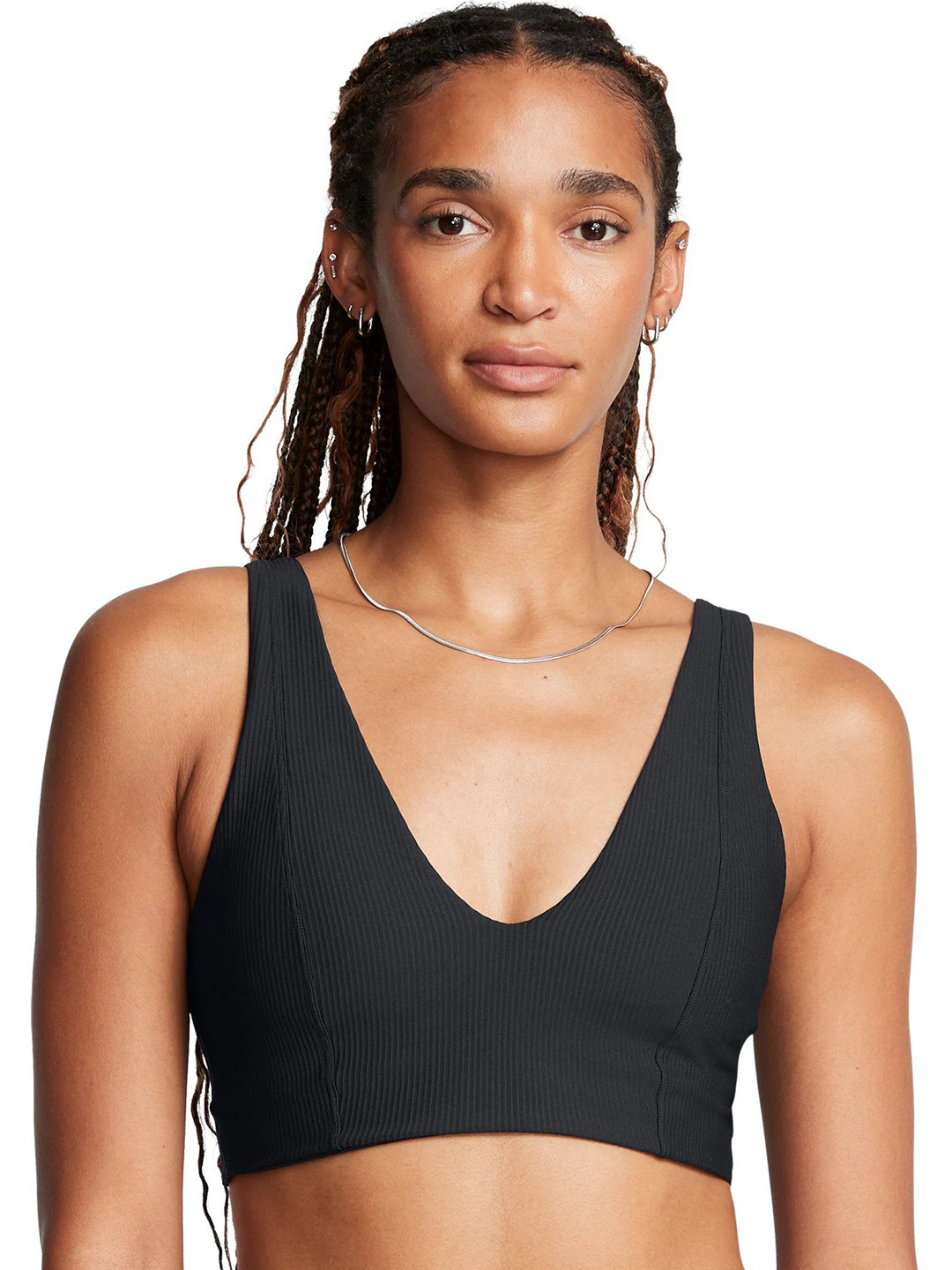 UNDER ARMOUR Women Medium Coverage Non Padded Ribbed Sports Bra