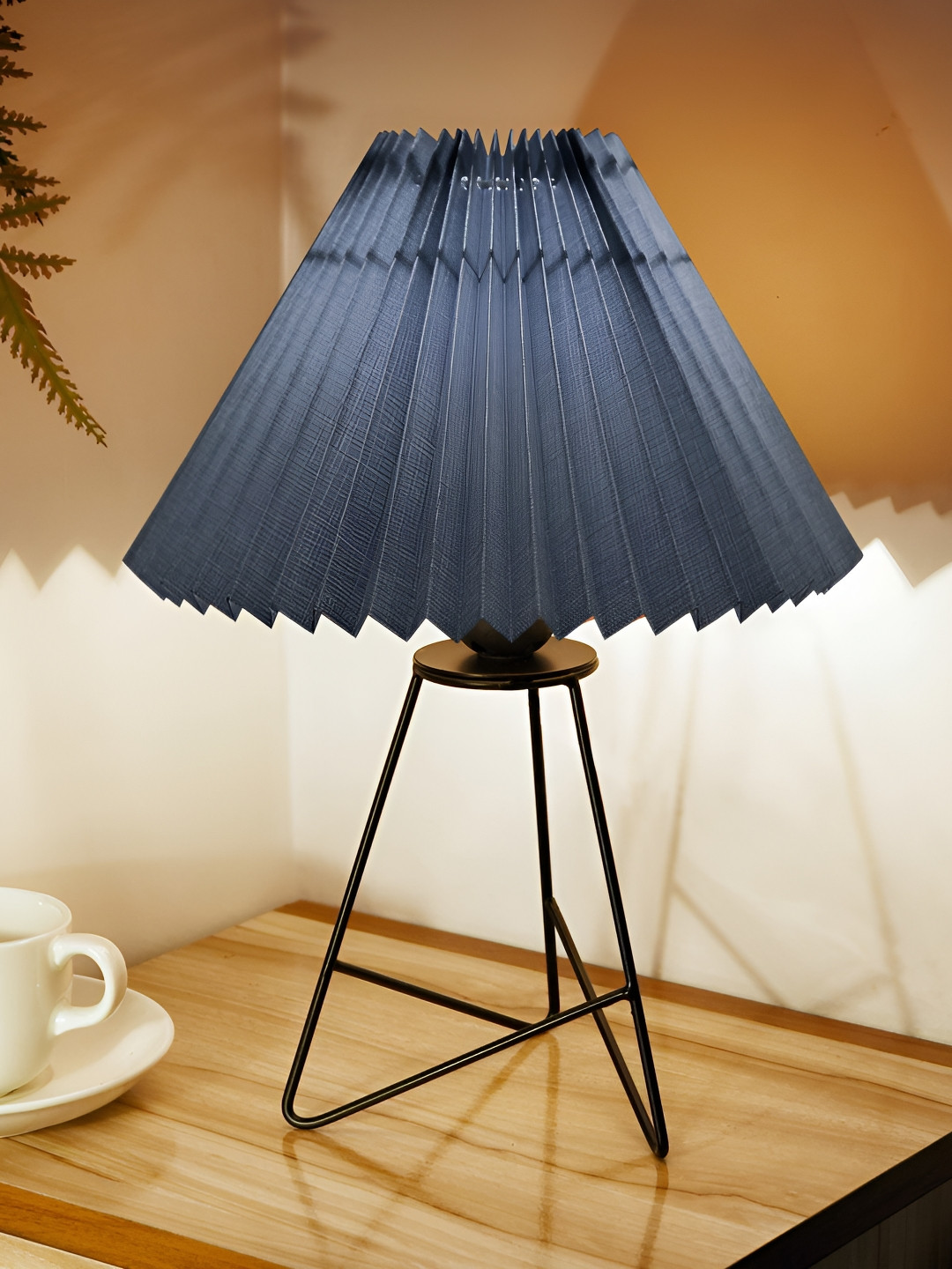 Homesake Grey Metal Industrial Frusturical Shaped Table Lamp
