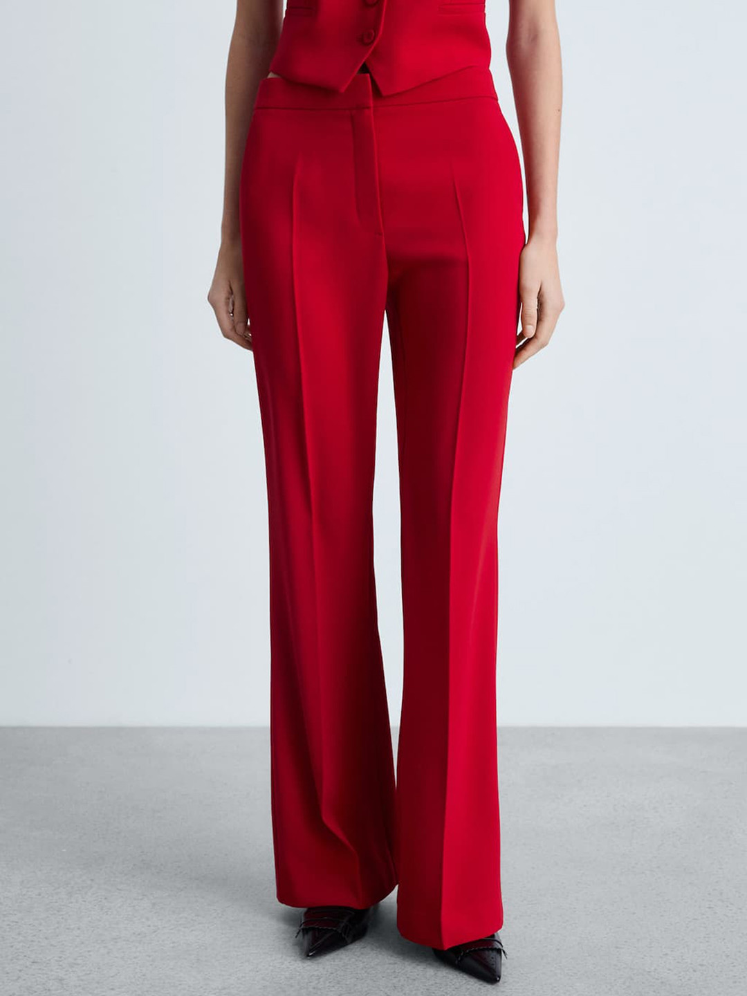 MANGO Women Wide Leg Formal Trousers