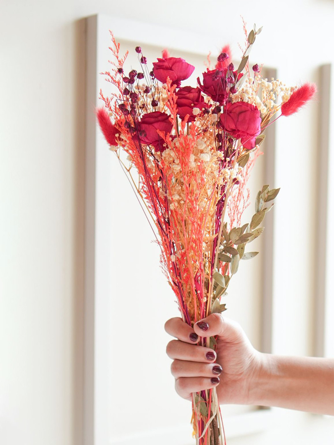 ArteCasa Red & orange Rose Artificial Flower