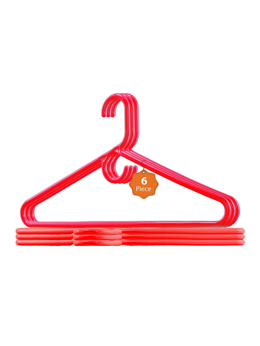 Kuber Industries Red Pack Of 6 Multipurpose Cloth Hangers For Wardrobe