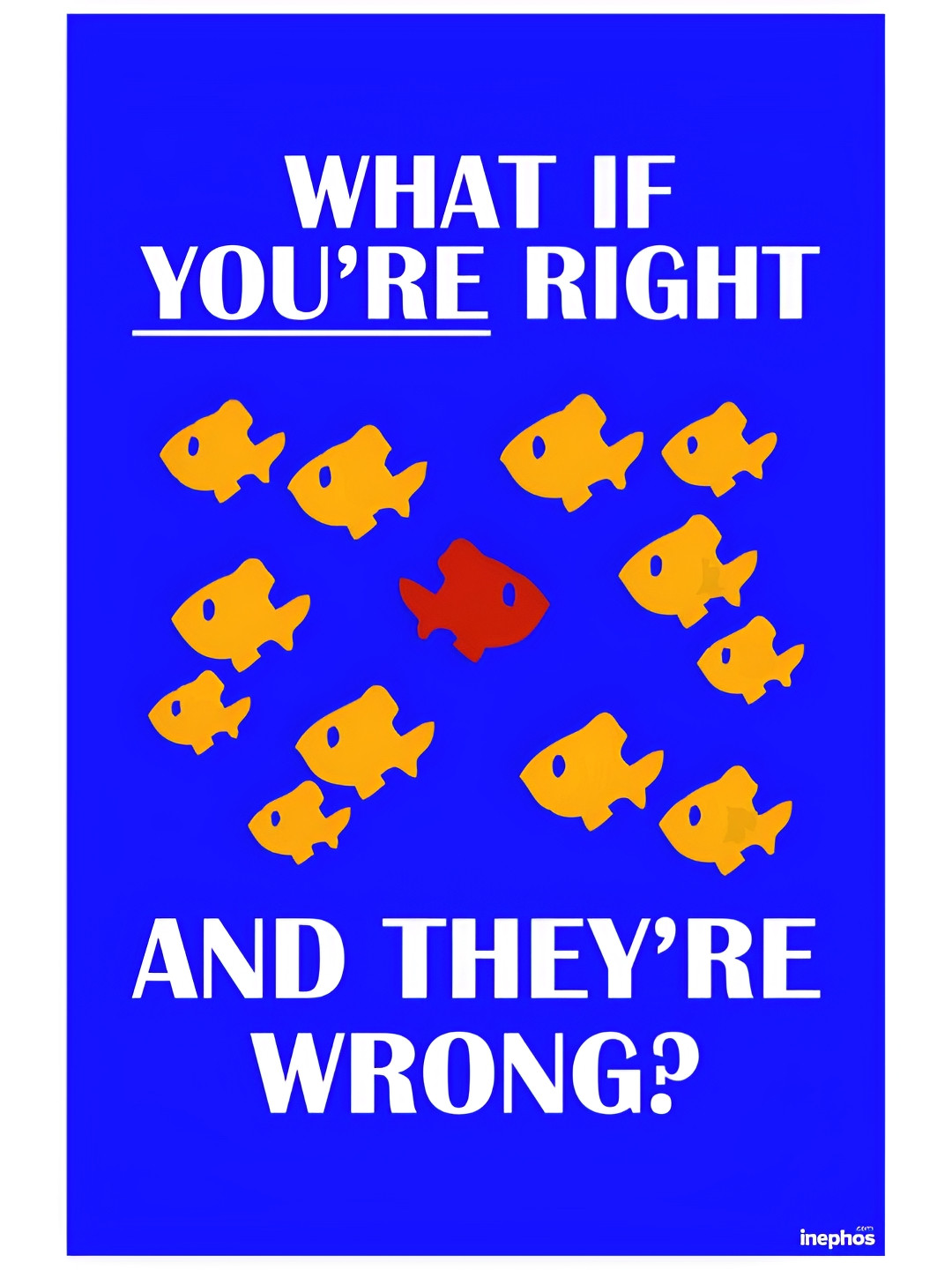 Inephos Blue & Yellow What If You'Re Right & They'Re Wrong? Fargo Tv Series Spoof Poster