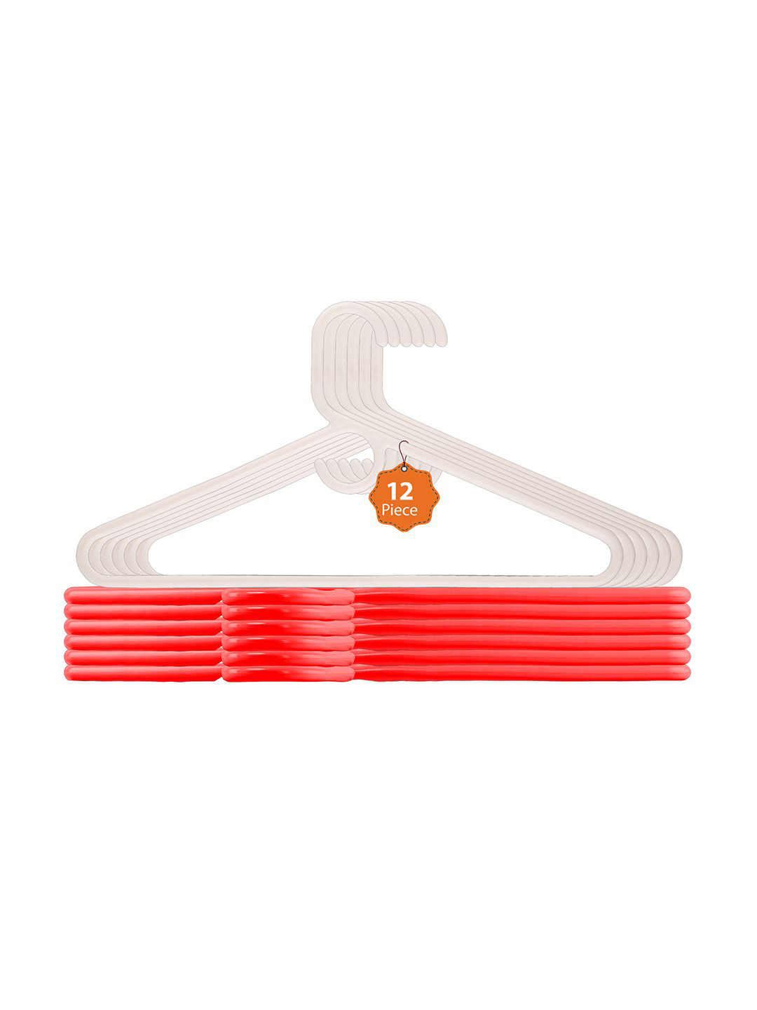 Kuber Industries Red & White Pack Of 12 Hangers For Wardrobe