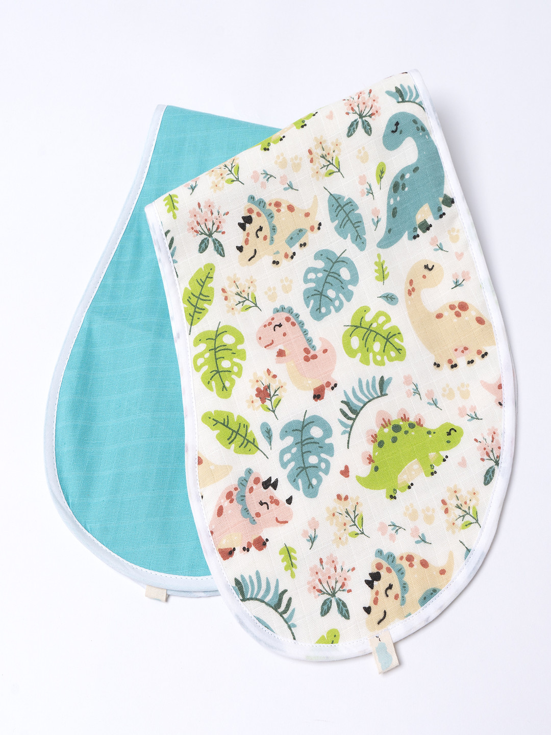 TIDY SLEEP Kids Pack Of 2 Printed Organic Cotton Sleep Burp Cloth