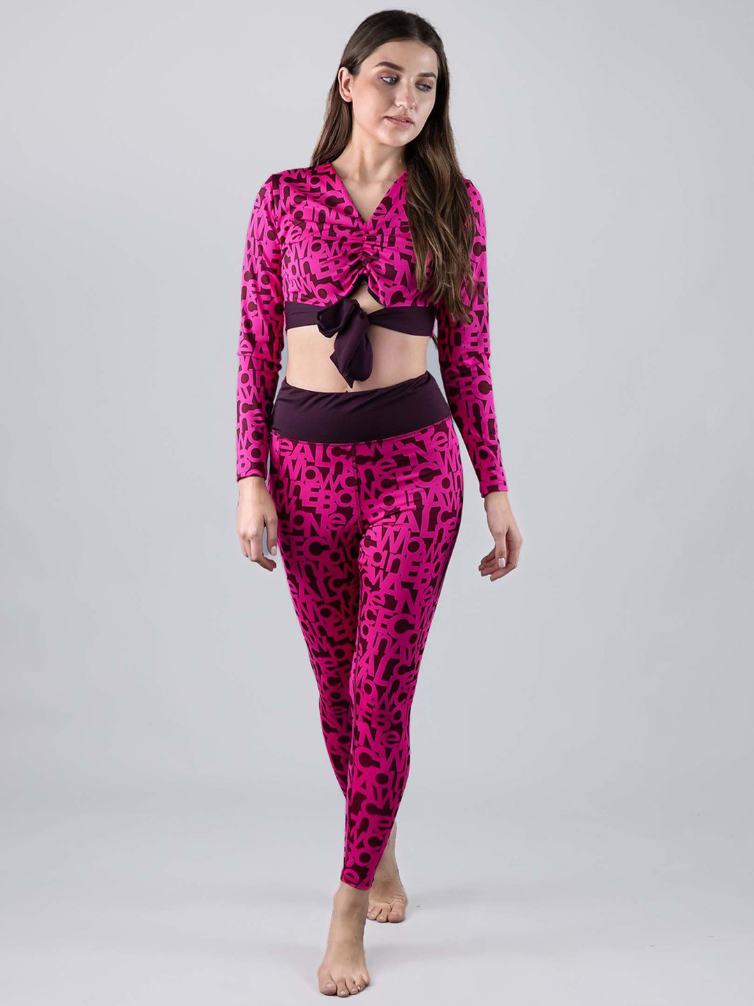 Keepfit Printed  Full Sleeves Rashguard 2 Piece Padded Swimset