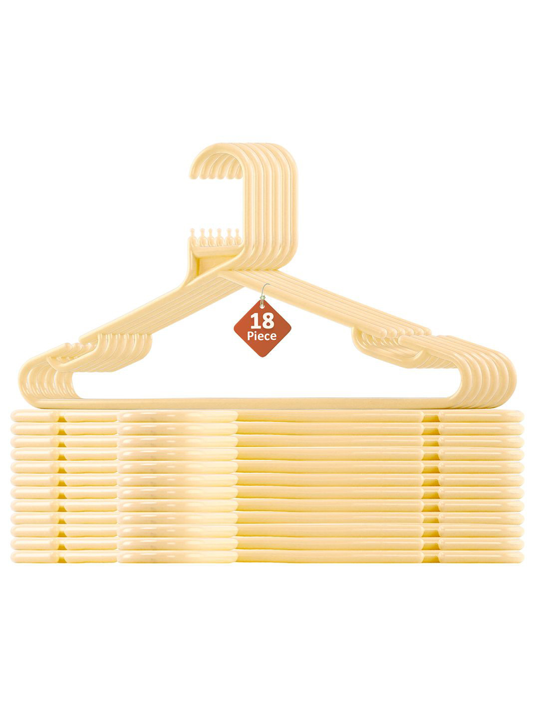 Kuber Industries Cream Colored Pack Of 18 Hangers For Wardrobe