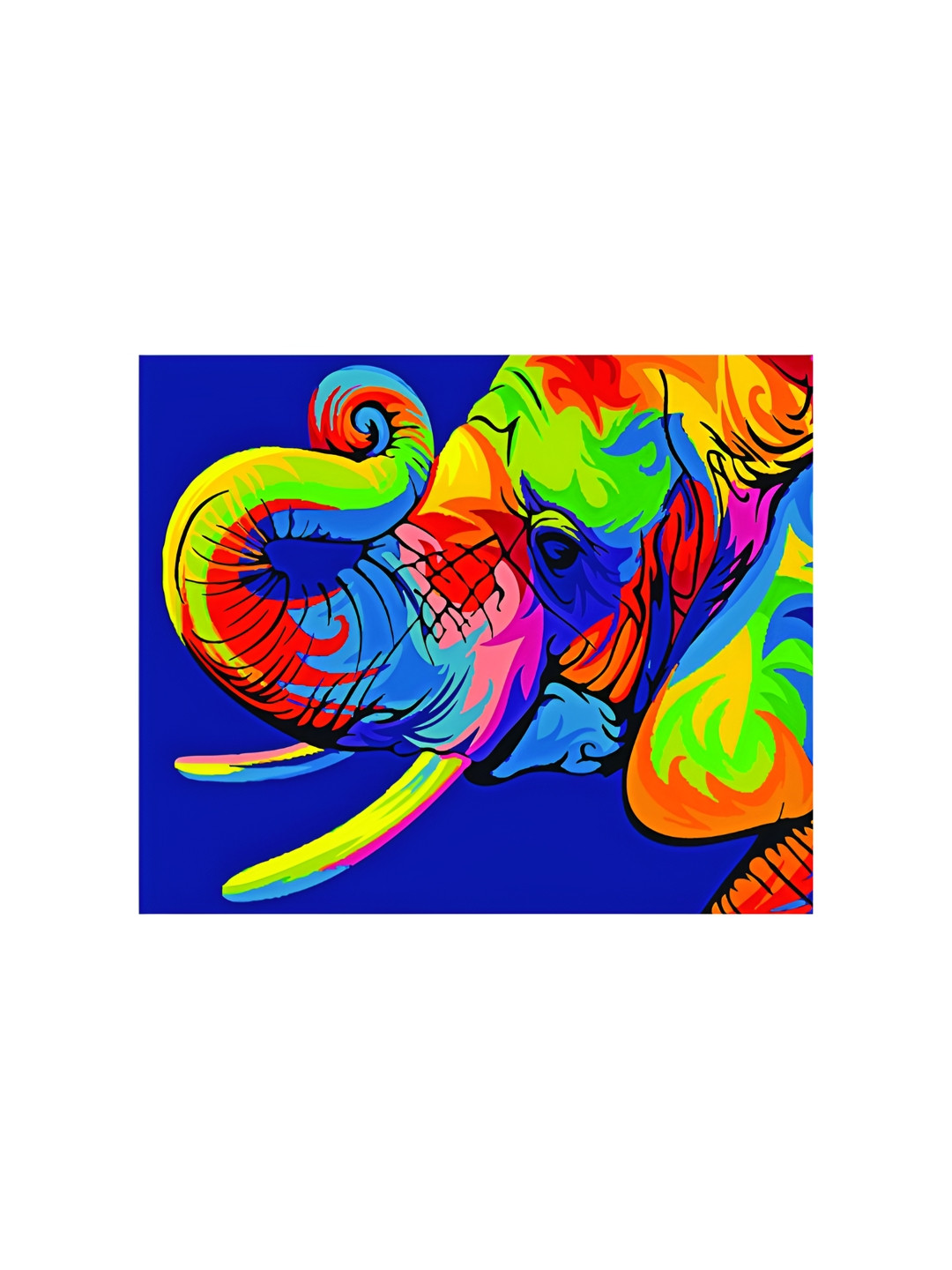 Inephos Blue And Red Elephant Canvas Wall Art