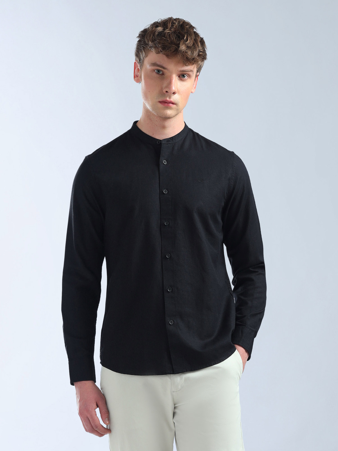 Flying Machine Textured Pattern Regular Fit Shirt