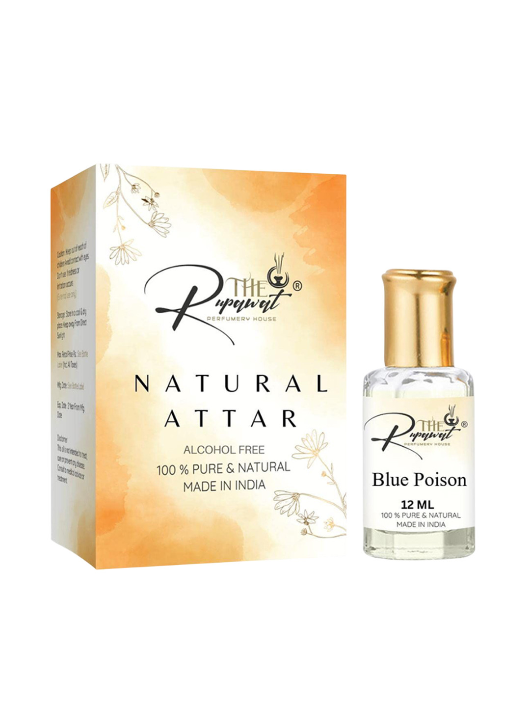 THE RUPAWAT Perfumery House Blue Poison  Natural & Alcohol Free Attar - 12 ml