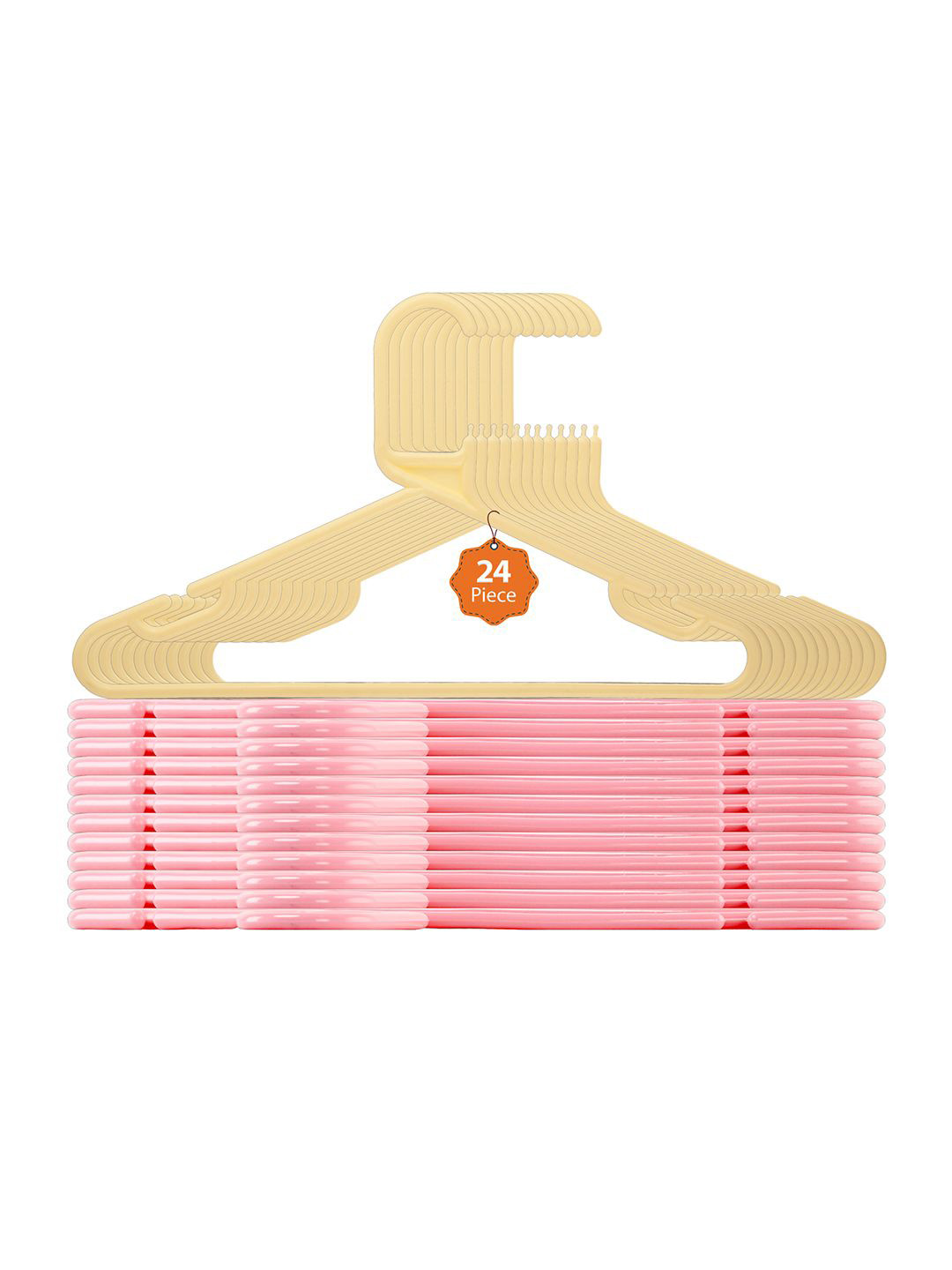 Kuber Industries Pink & Cream Colored Pack Of 24 Hangers For Wardrobe