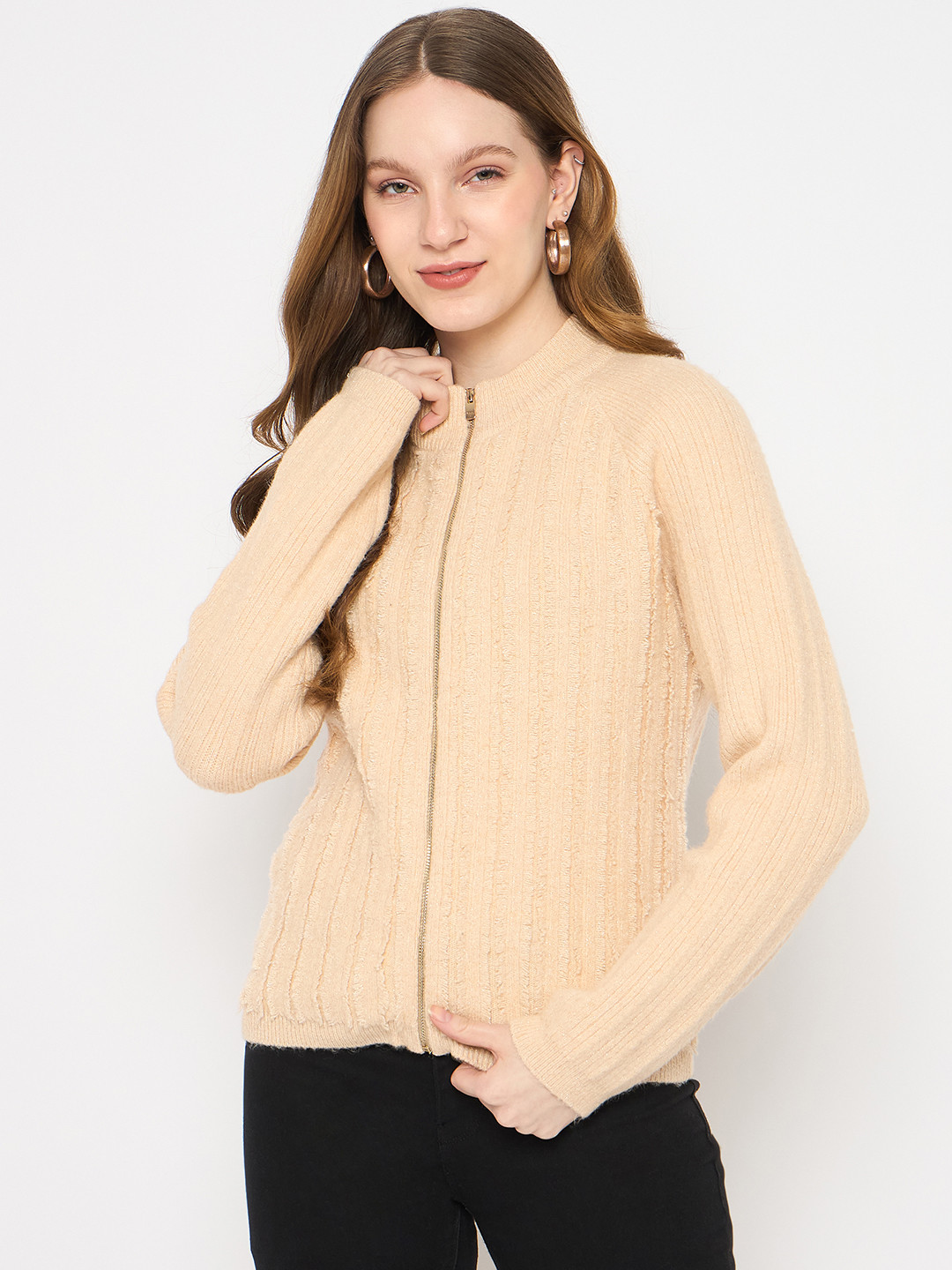 Madame Women Striped Cardigan