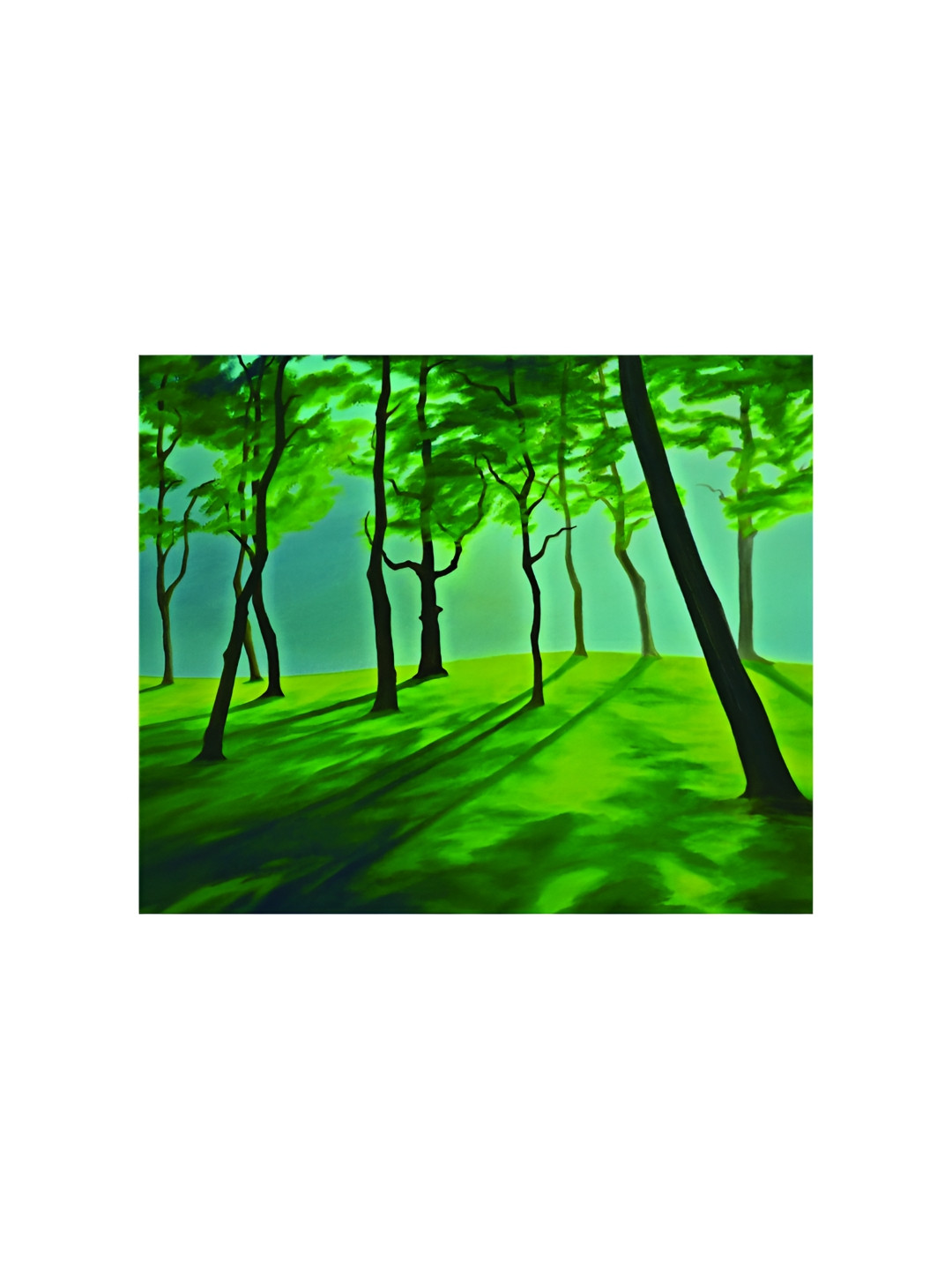 Inephos Green & Blue Floral and Botanical A Place For Introspection Canvas Wall Art