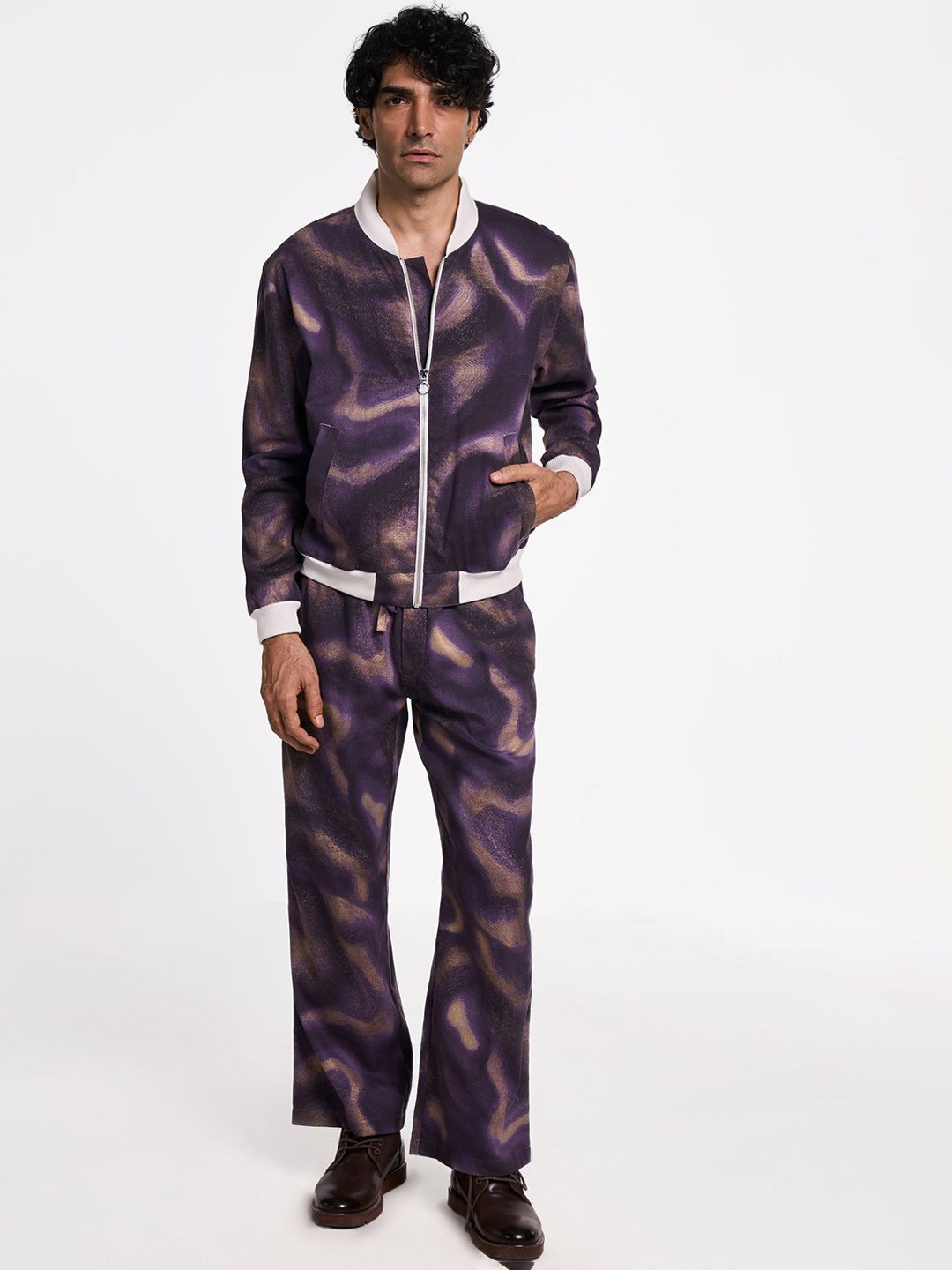 Terra Luna Men Camouflage Cotton Longline Tailored Jacket