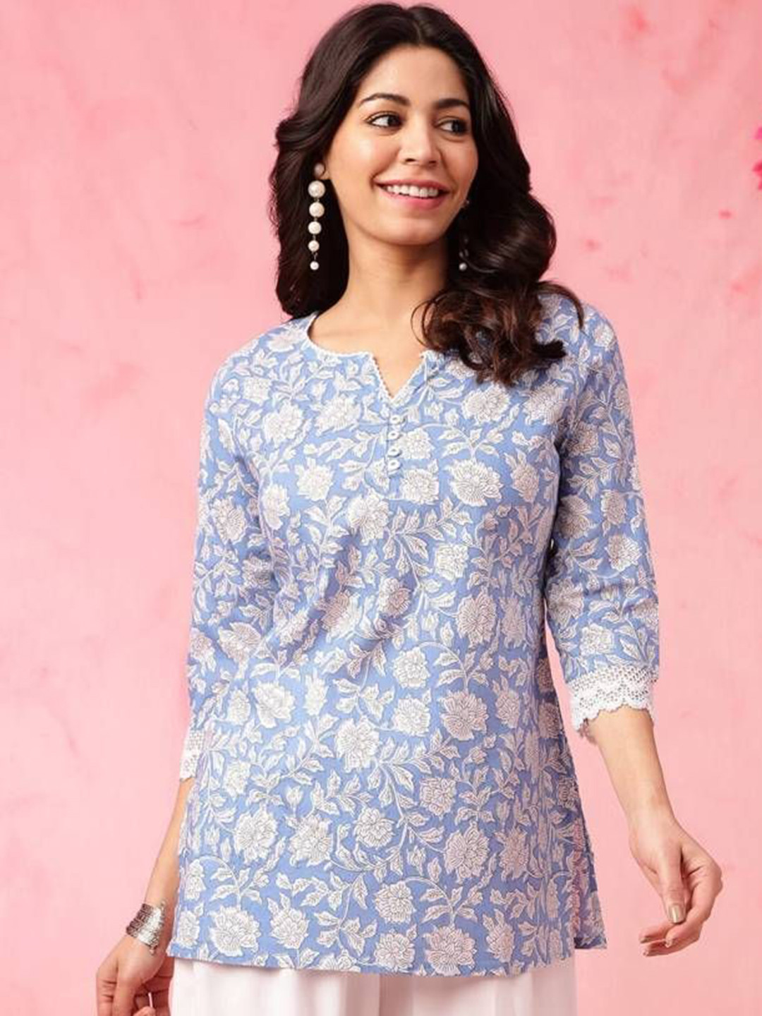 KOTHOTYA Floral Printed Pure Cotton Top