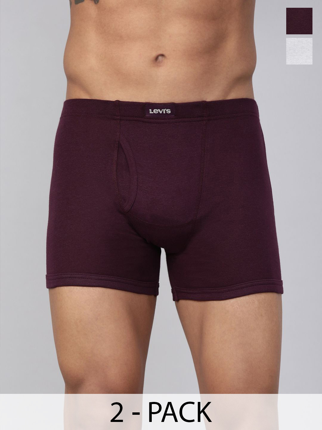 Levis Men Pack of 2 Cotton Trunk with Ultrasoft Waistband 100CA010-CFT-BBF-P2 WHWN