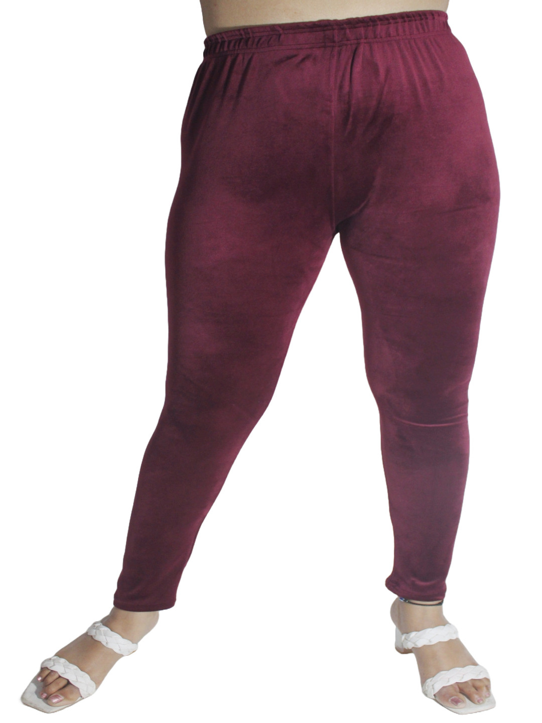 PINK SHELL Women Velvet Ankle-Length Leggings
