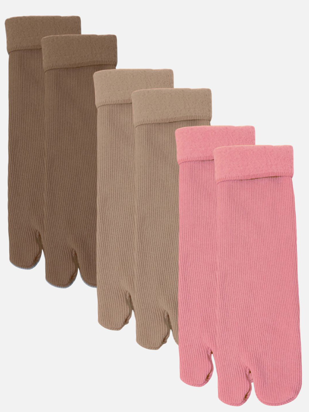 StyFun Women Pack Of 3 Striped Thermal Warm Calf Length Socks