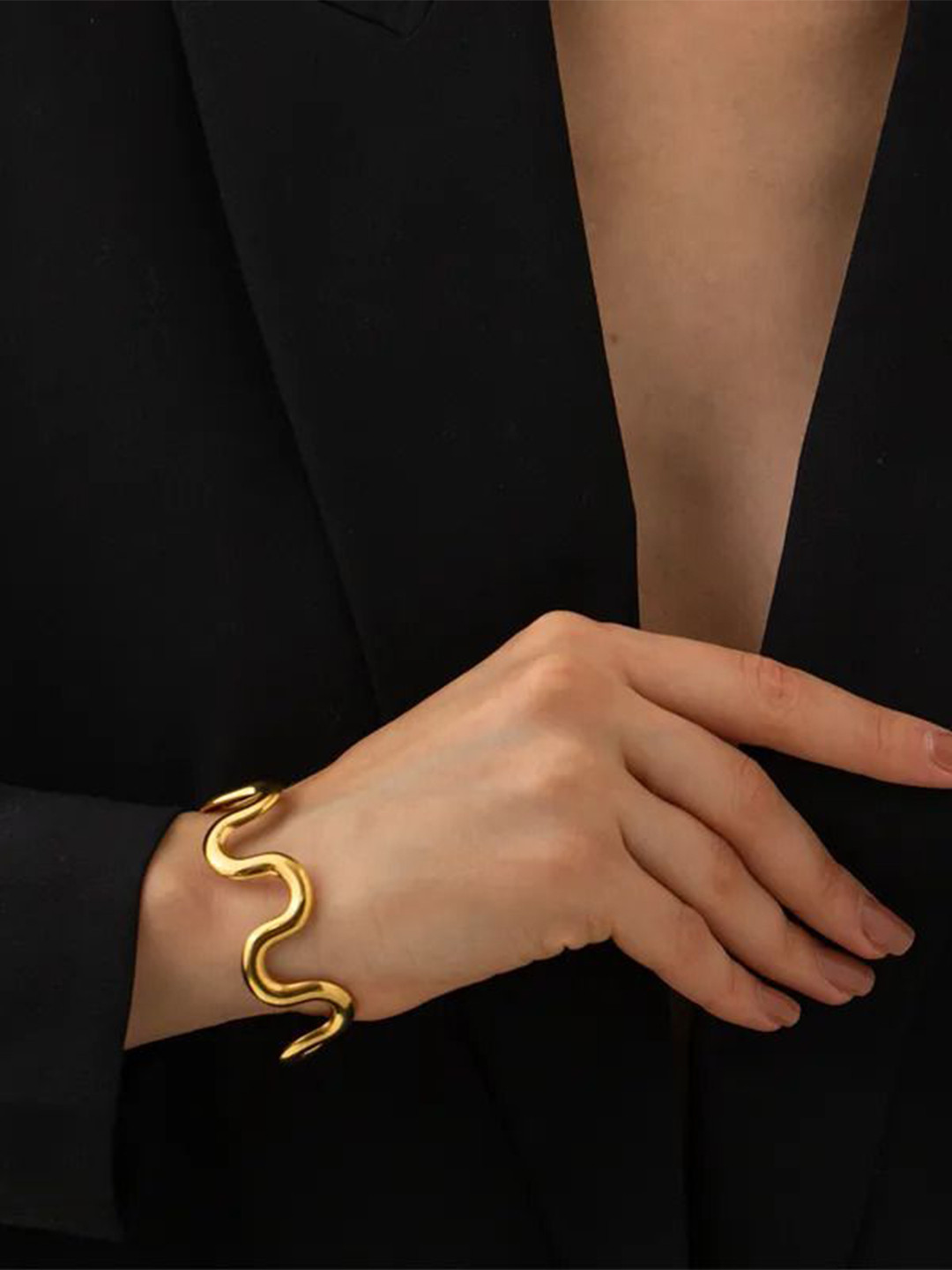 Aviksha Creations 18K Gold Plated Stainless Steel Kada Bracelet