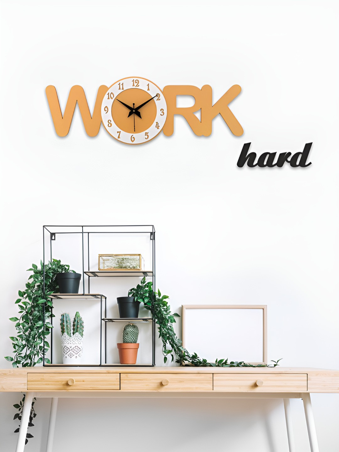 OLIVE TREE Wooden Designer Brown Wood Silent Clock Abstract Battery Analogue Wall Clock