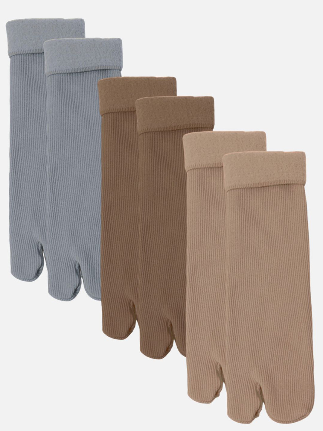 StyFun Women Pack Of 3 Thermal Warm Winter Thumb Toe Calf-Length Socks