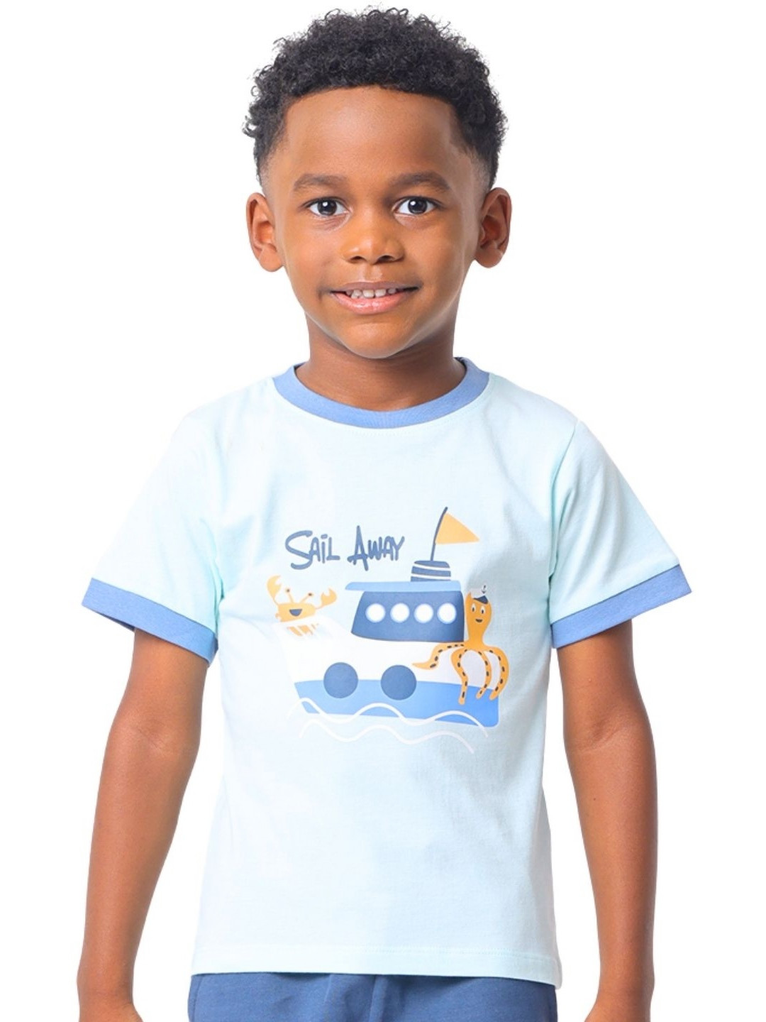 Nuego Kids Boys Cartoon Printed Bio Finish Round Neck Half Sleeve Cotton T-shirt