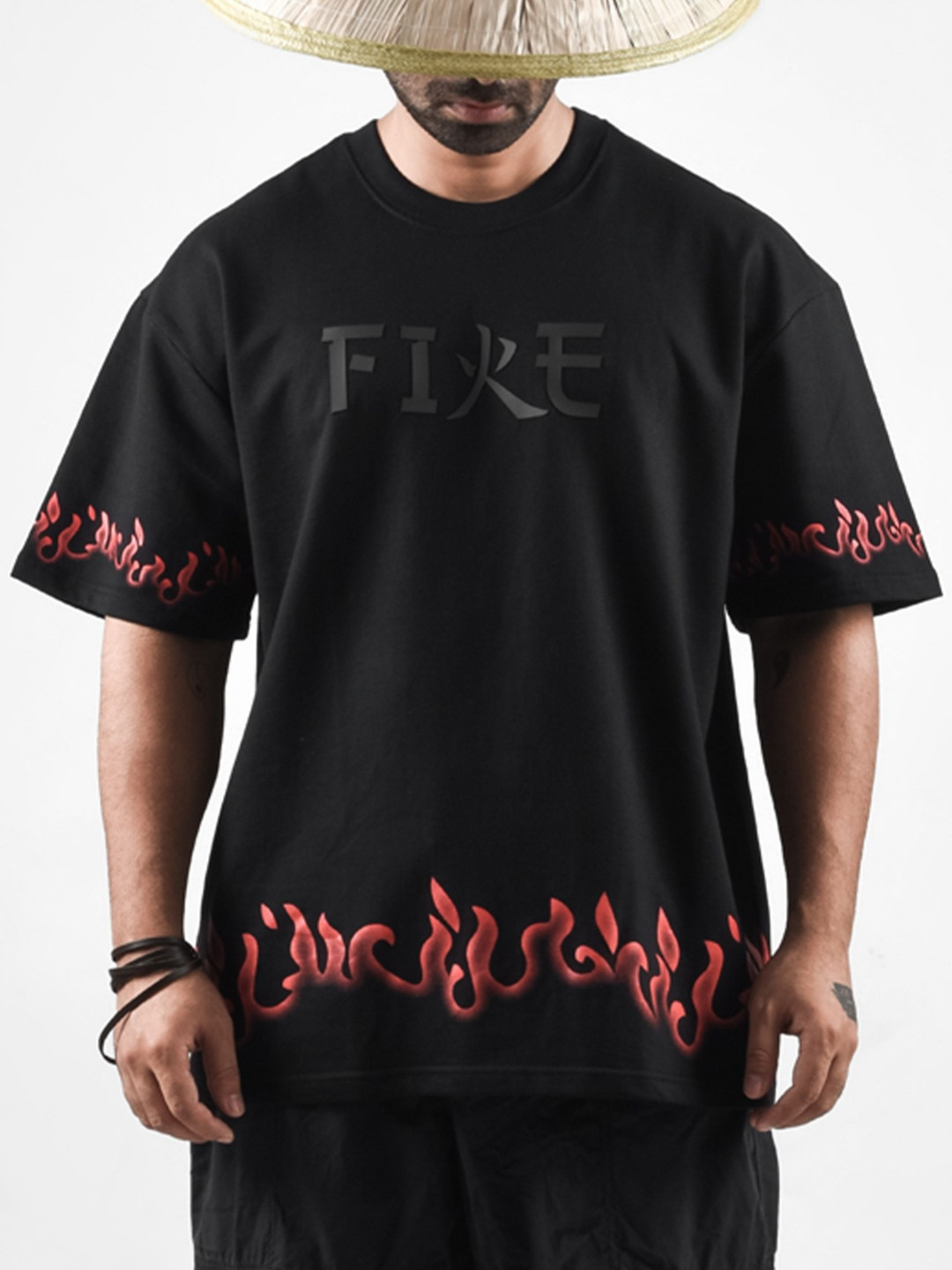 Xenpachi Naruto Anime Hokage Printed Oversized Cotton Drop Shoulder T-shirt