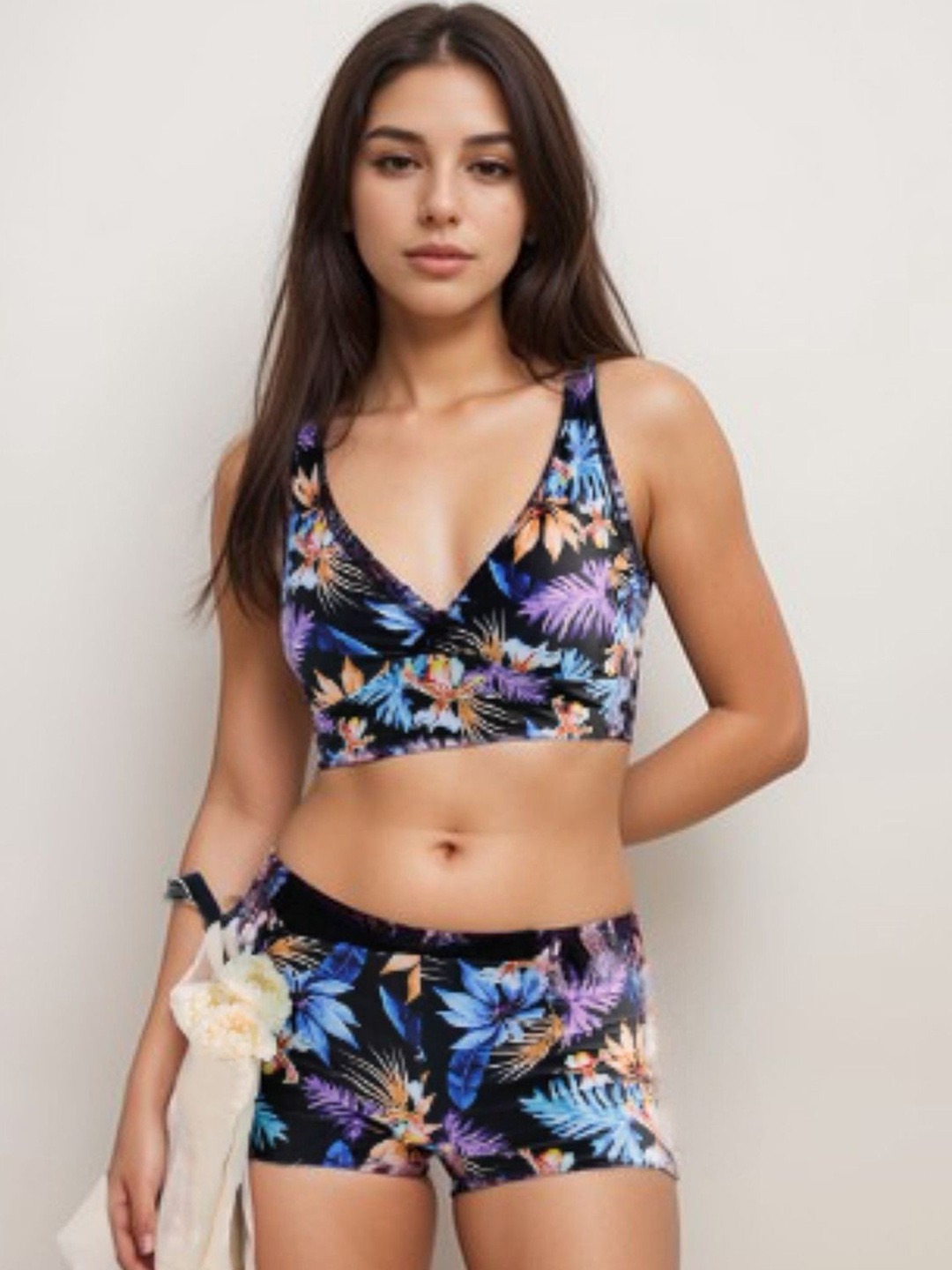 Addery Women Tropical Printed Sports Bikini Set