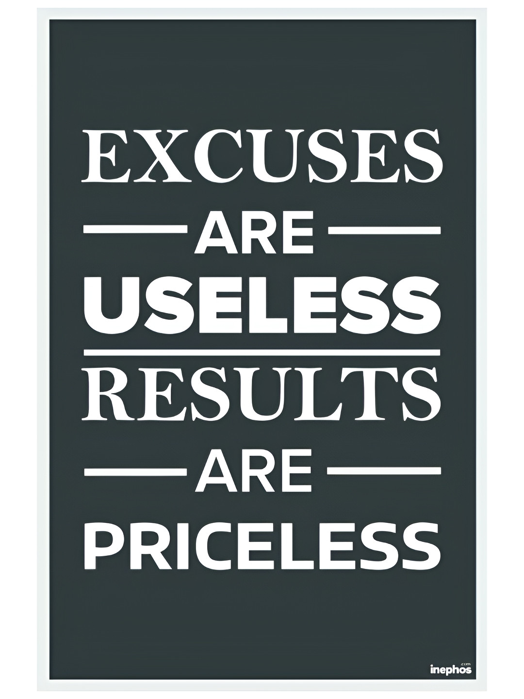 Inephos Black And White Typography Printed Wall Poster