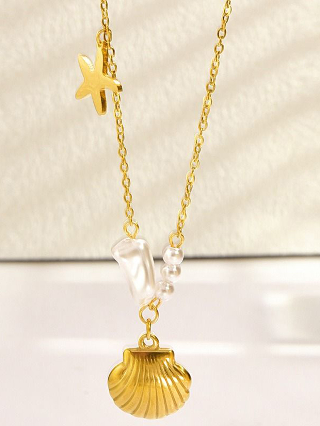VIEN Gold-Plated Fish Tail Necklace Chain
