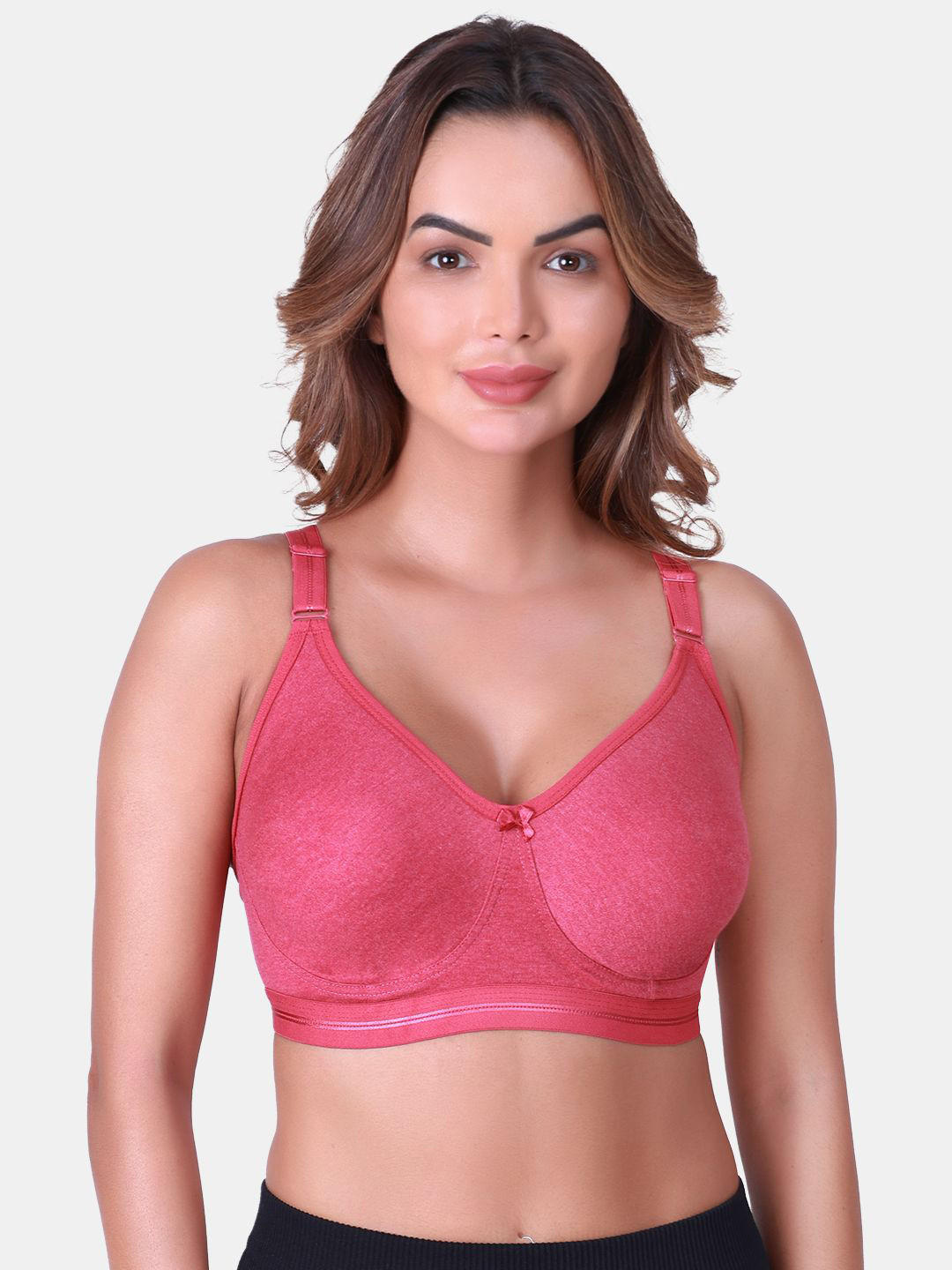 SKDREAMS ChinaRose Cotton Seamless Non Padded Full Coverage Non-Wired Women T-Shirt Bra