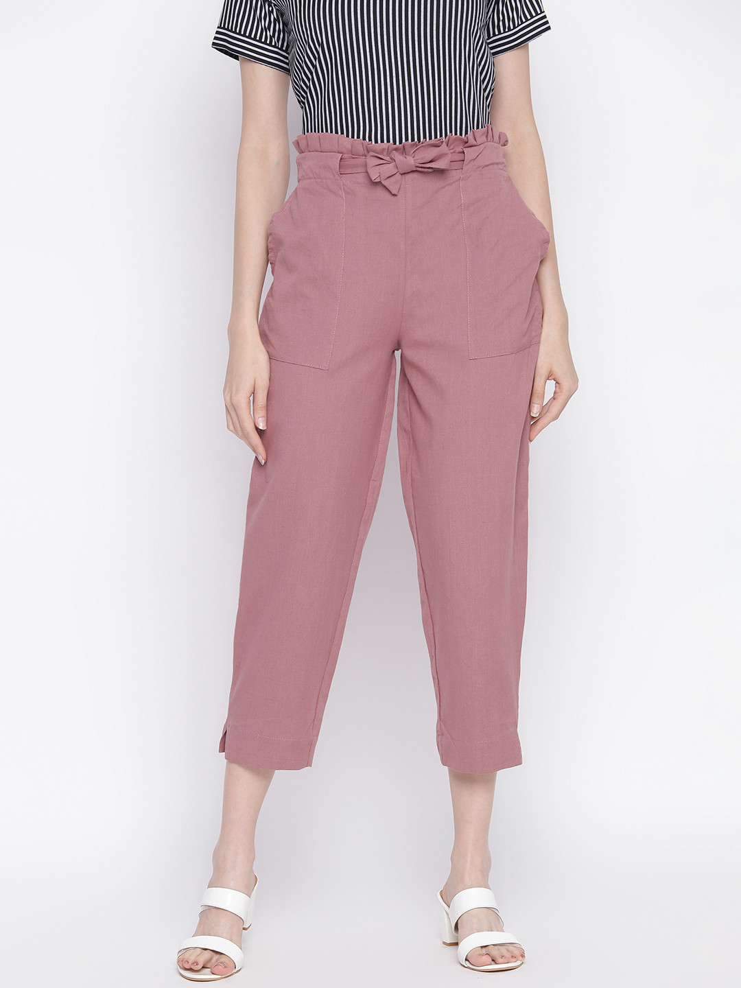 VYMO Women Slim Fit Easy Wash Trousers