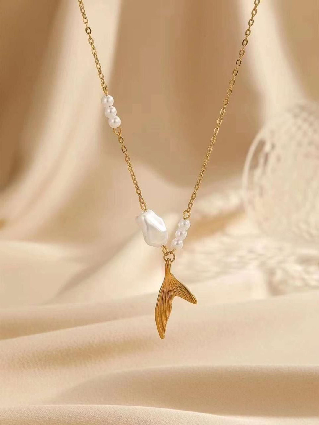 VIEN Gold-Plated Fish Tail Necklace Chain