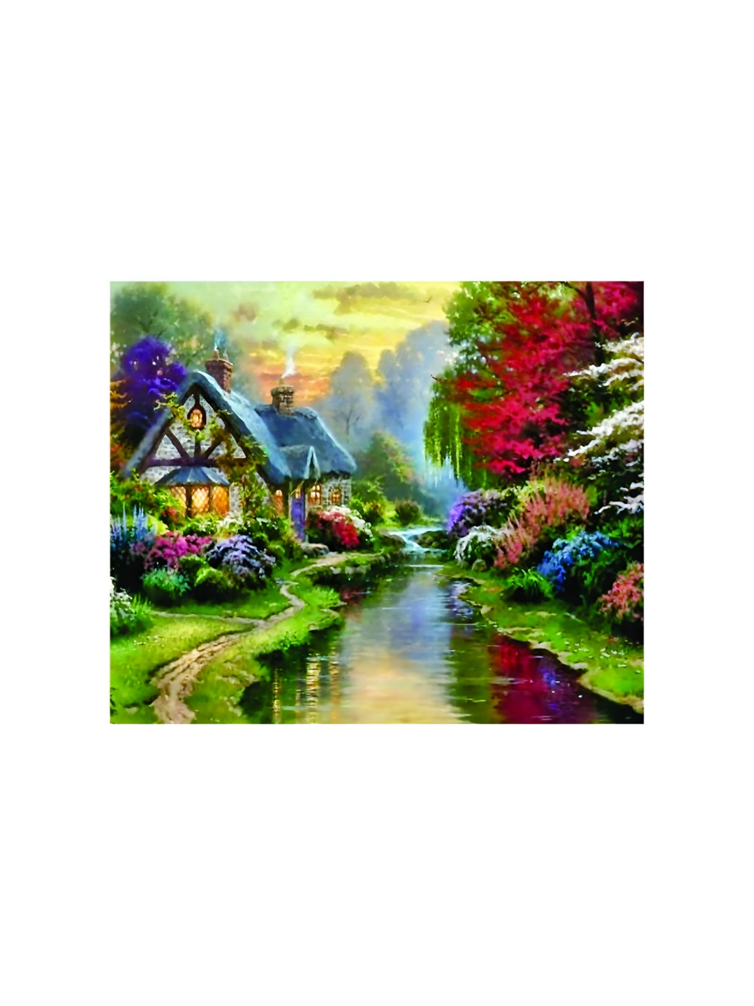 Inephos Green & Red Floral and Botanical Spring Blooming Canvas Wall Art