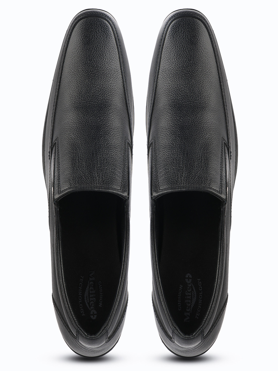 MEDIFEET Men Round Toe Leather Formal Slip-On Shoes