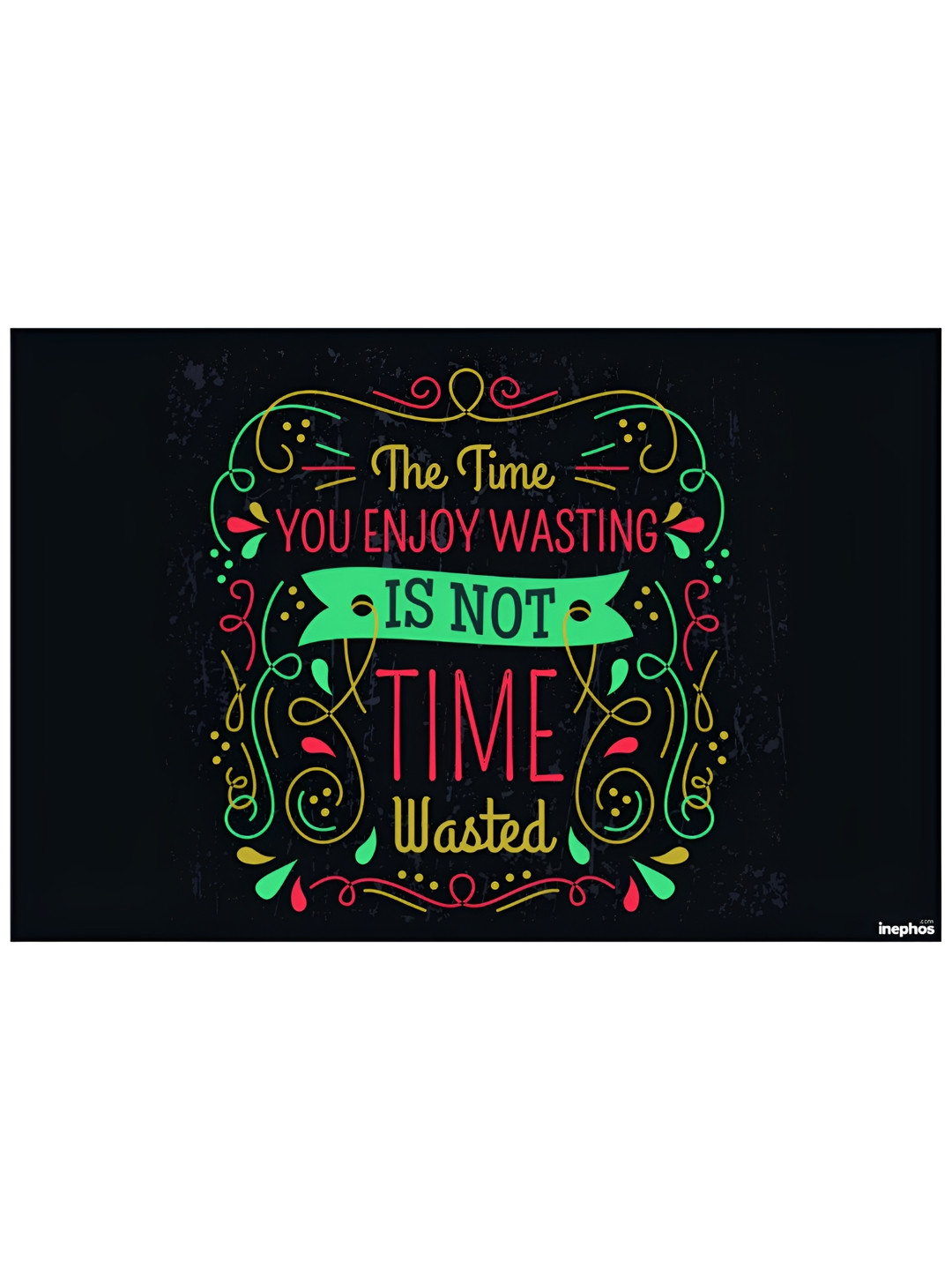 Inephos Black & Red Typography Printed Wall Poster