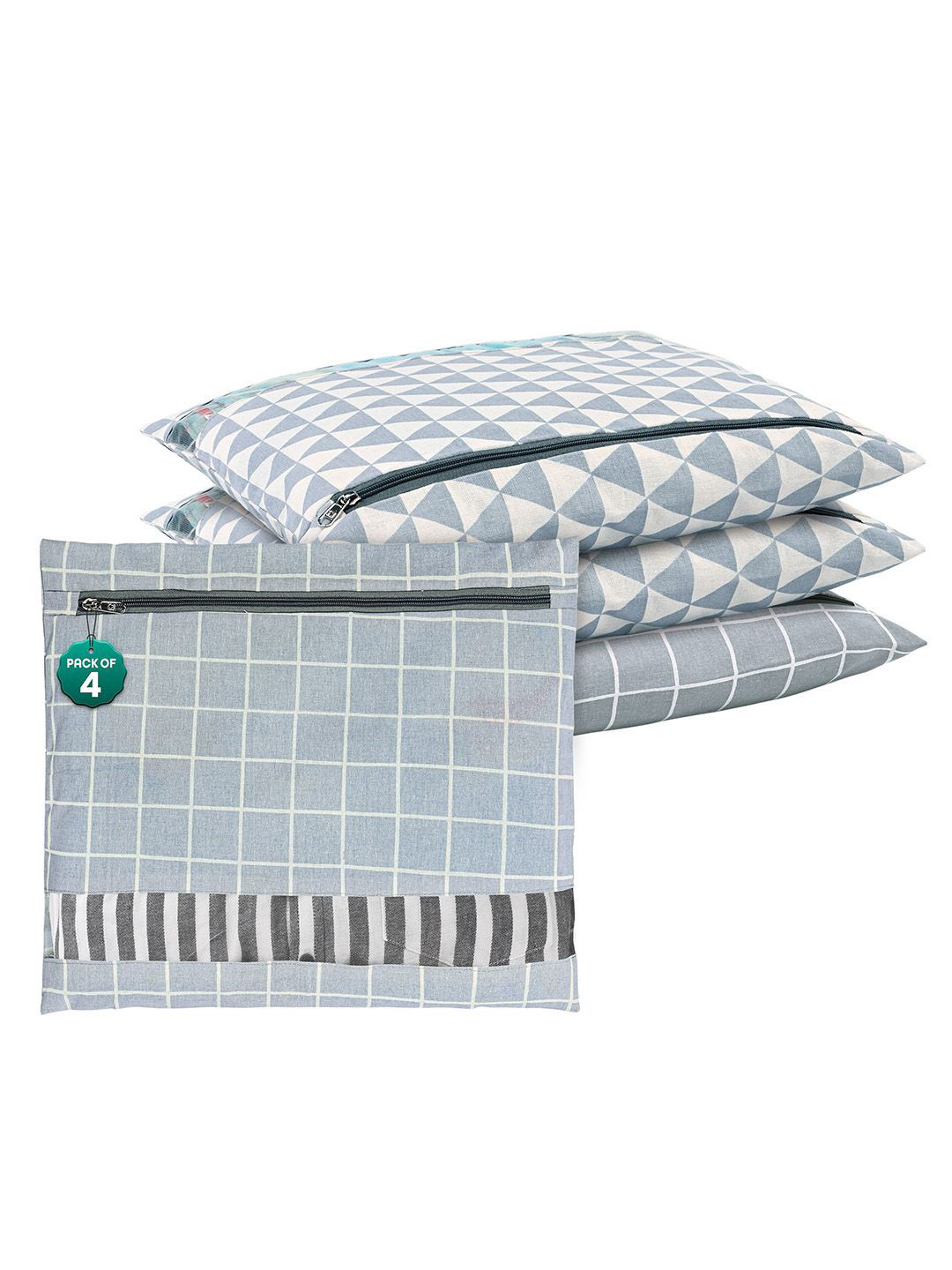 Kuber Industries Grey 4 Pcs Regular Clothes Storage Single Packing Bag Drawer Organiser