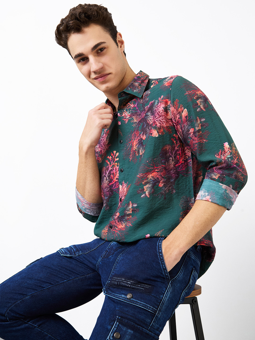 SPYKAR Men Spread Collar Floral Printed Casual Shirt