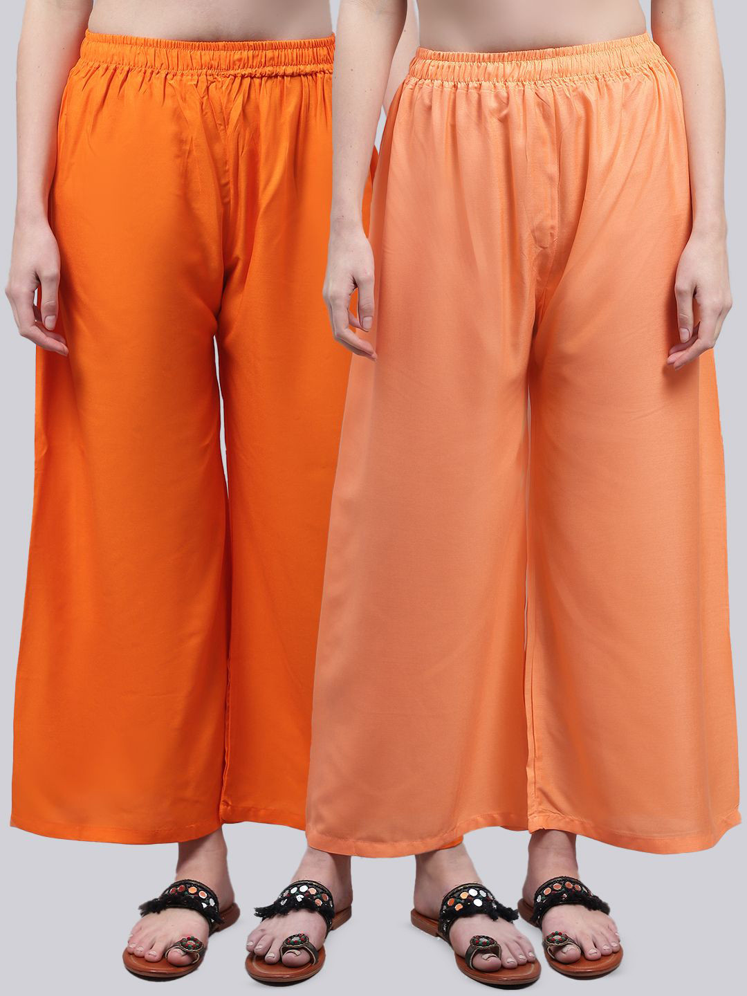 Valles365 by S.C. Women Pack Of 2 Flared Palazzos