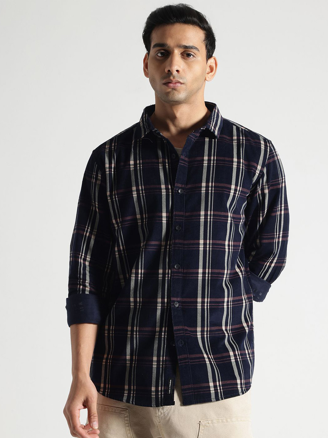 Code 61 Men Standard Slim Fit Buffalo Checks Opaque Checked Casual Shirt