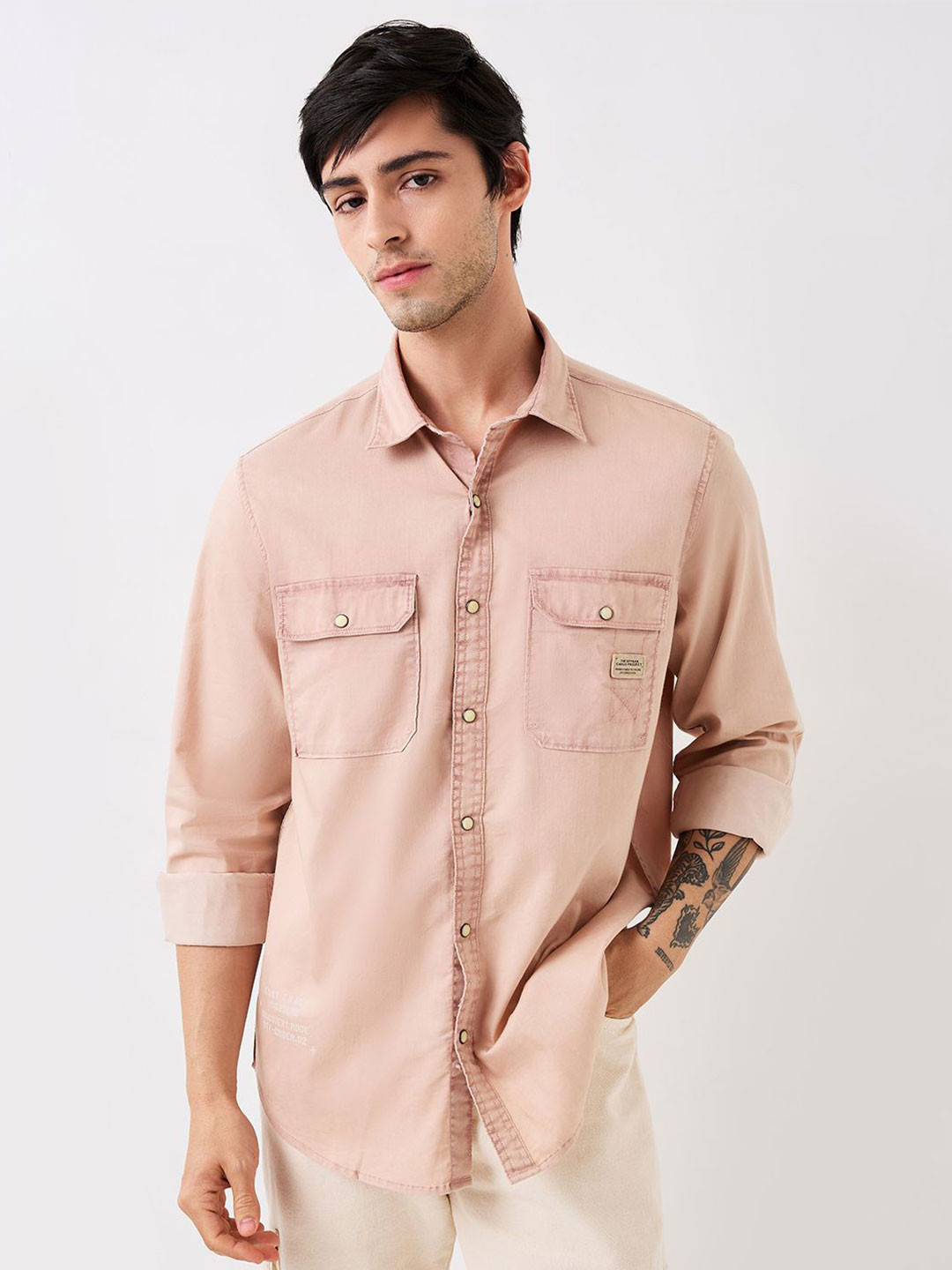 SPYKAR Men Relaxed Fit Spread Collar Solid Cotton Casual Shirt
