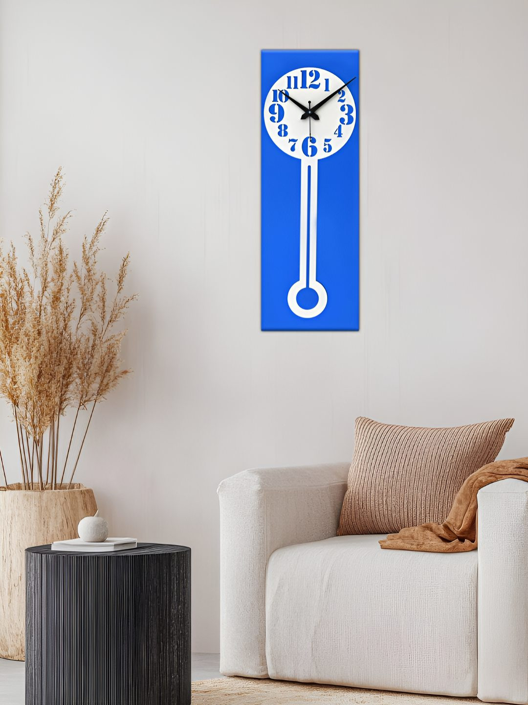 OLIVE TREE Olive Tree Wooden Wall Clock Blue Analogue Wood Rectangle Shaped Wall Clock