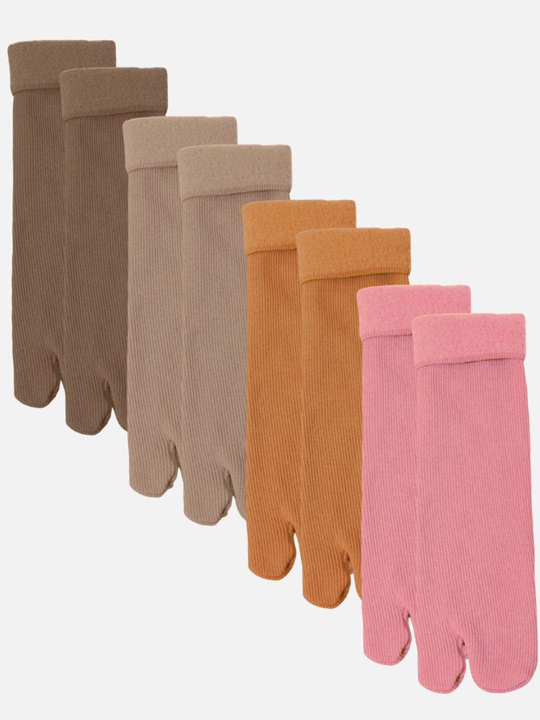 StyFun Women Pack Of 4 Striped Crew Length Socks