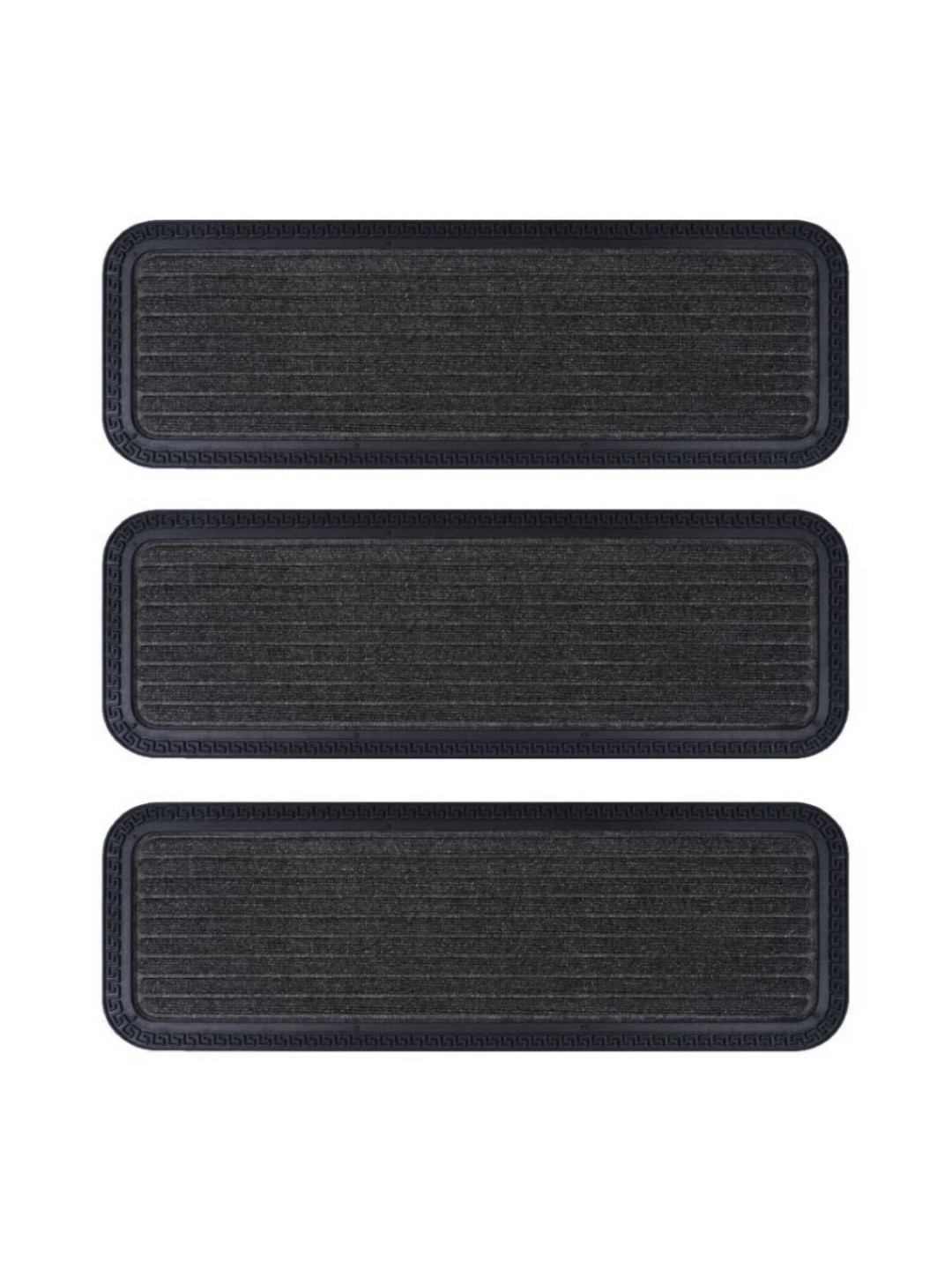 Black gold 3Pc Black Anti Slip Doormats