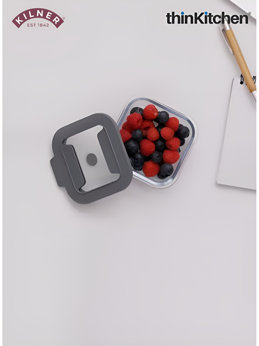 Kilner New Fresh Transparent Glass Dishwasher Safe Clip-On Canister