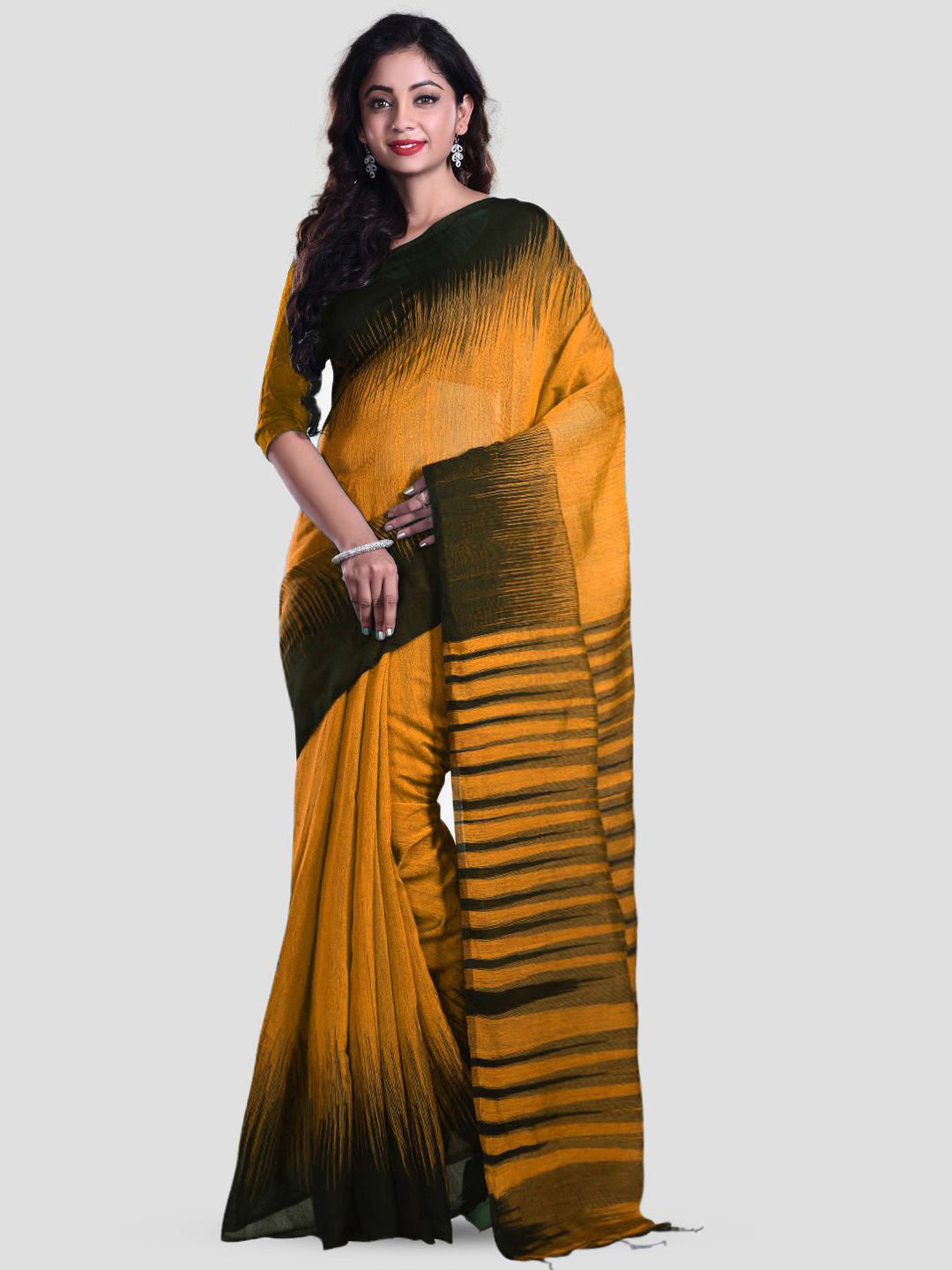 Crochetin Printed Ikat Saree