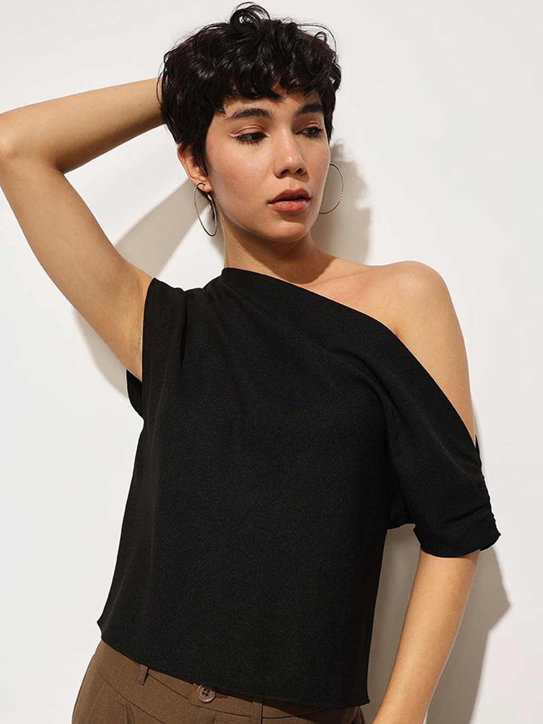 ONLY Women One Shoulder Cap Sleeves Top