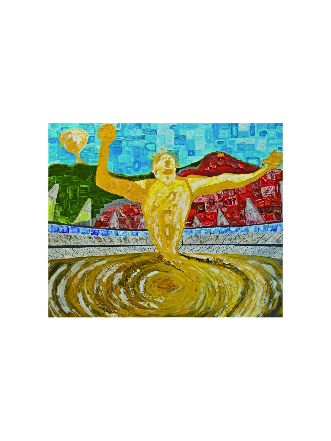 Inephos Yellow And Red Canvas Wall Art