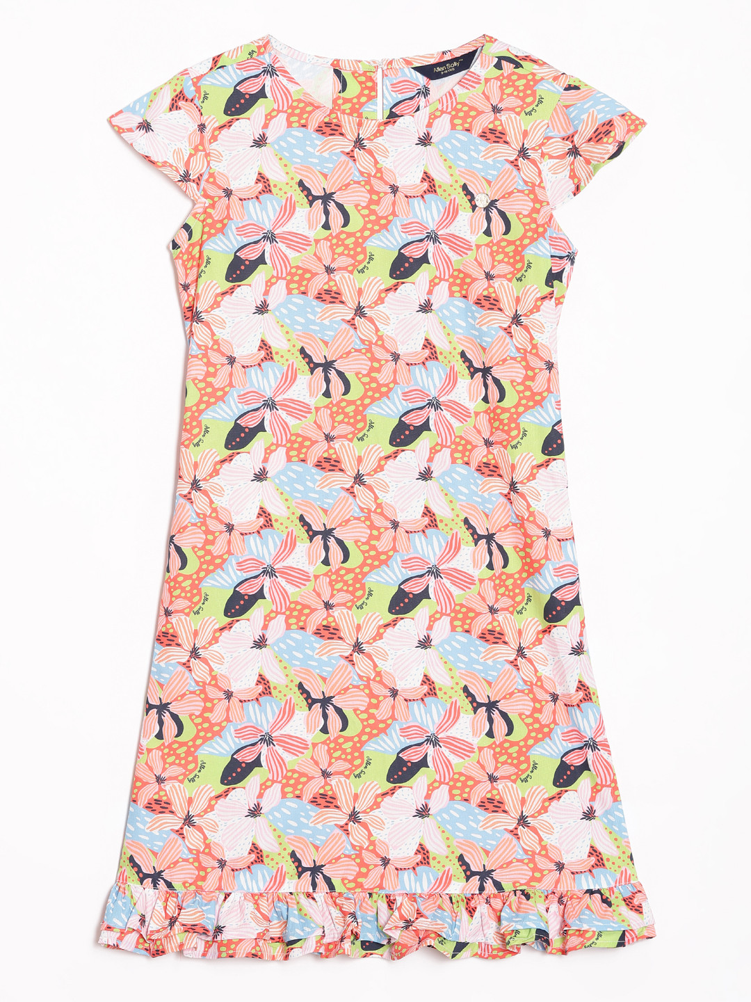 Allen Solly Junior Girls Floral Printed Cap Sleeves A-Line Dress