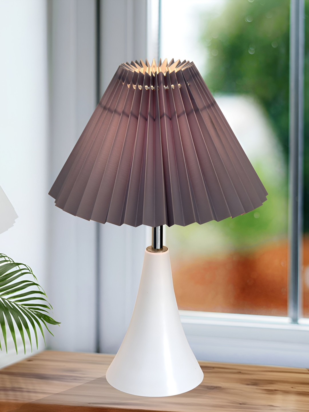 Homesake Grey Metal Industrial Frusturical Shaped Table Lamp
