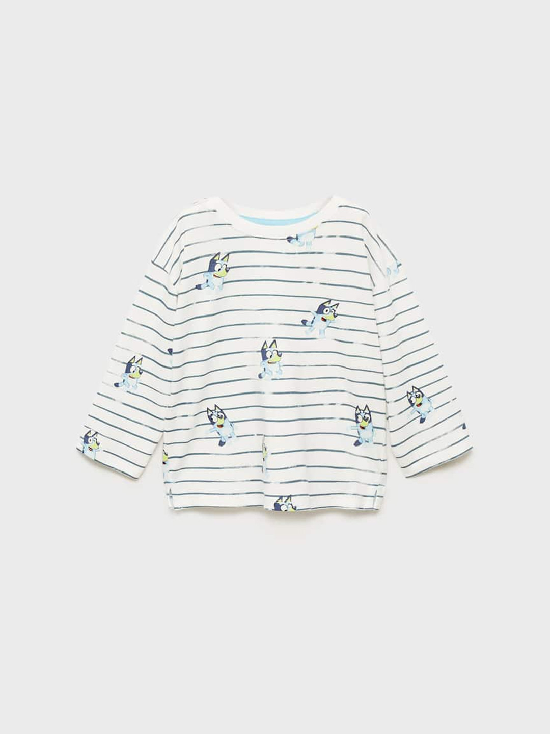 Mango Kids Boys Bluey Printed Drop-Shoulder Sleeves Cotton T-shirt